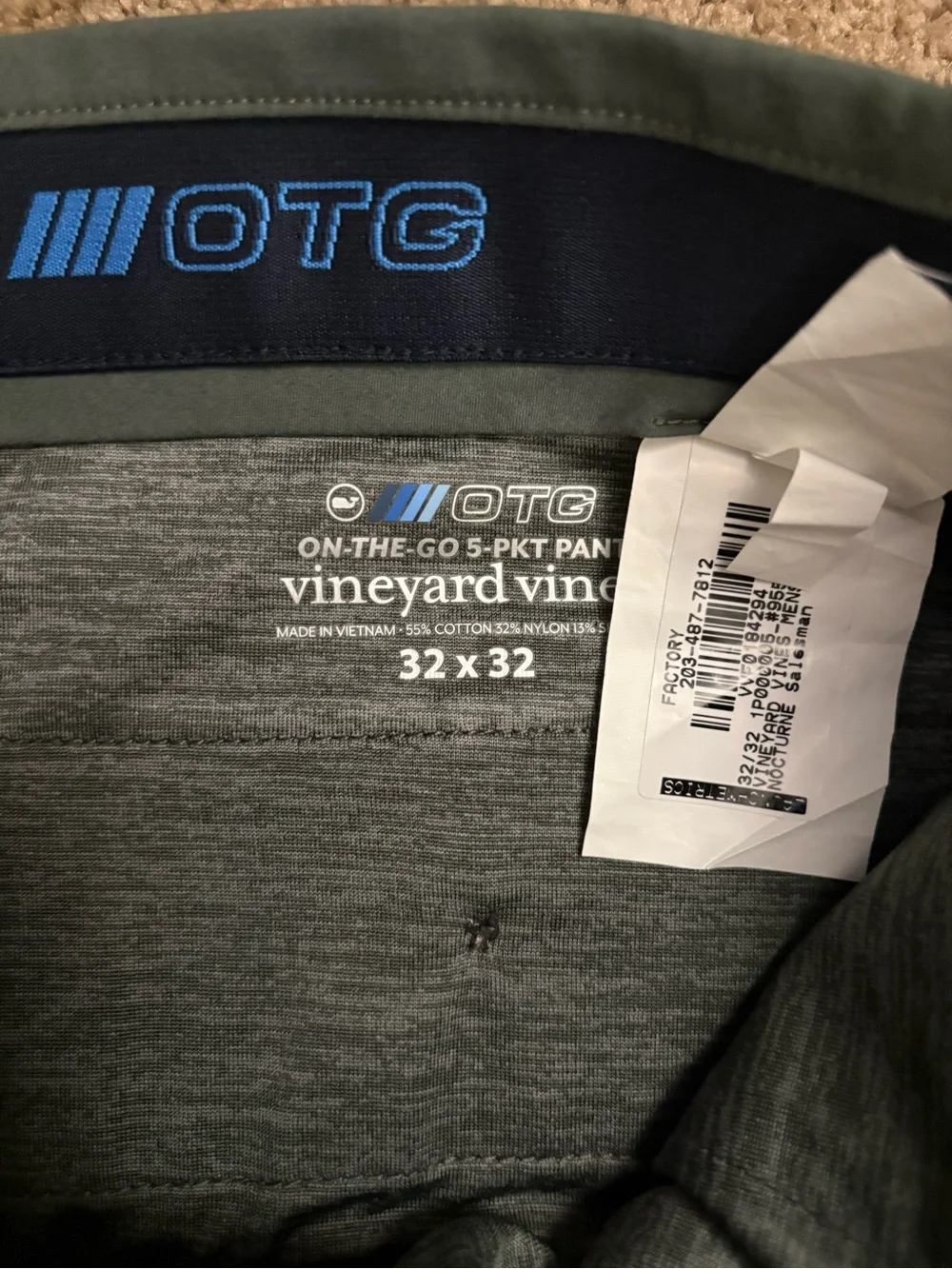 Vineyard Vines On The Go 5-Pocket Pants Mens 32x32 Chino Stretch Performance OTG